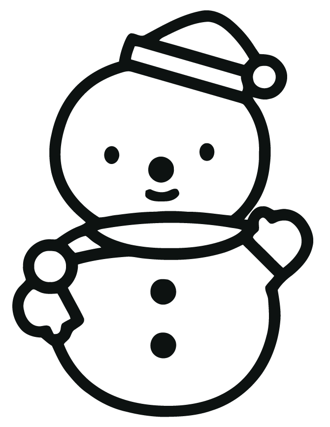 Hello Kitty Snowman Coloring Page | HM Coloring Pages