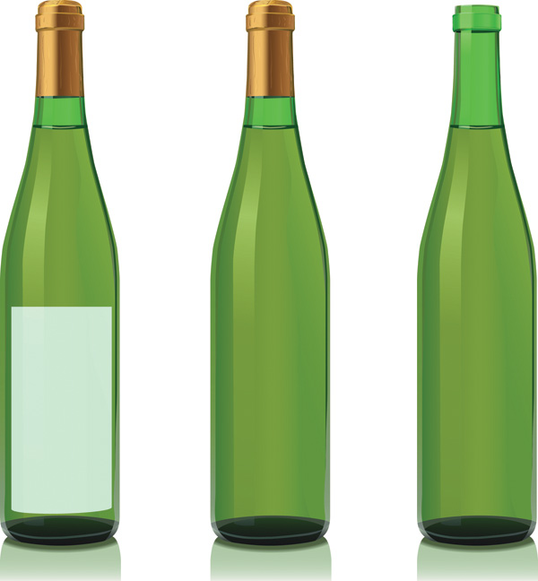 Vector Wine And Champagne Bottles Free Vector / 4Vector