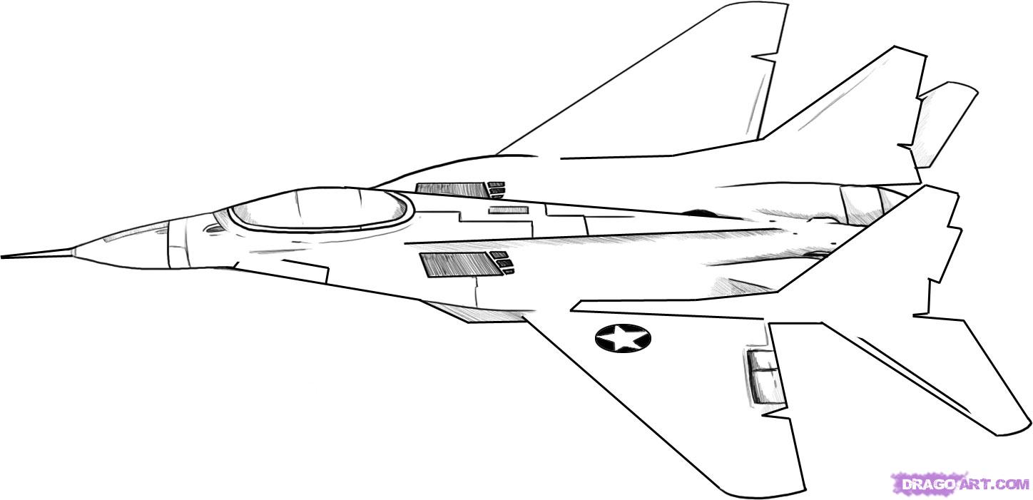 How to Draw a Fighter Jet, Step by Step, Jets, Transportation ...