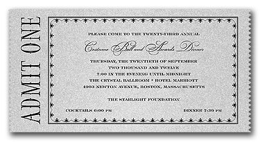 Admit One Ticket - Corporate Invitations by Invitation Consultants ...