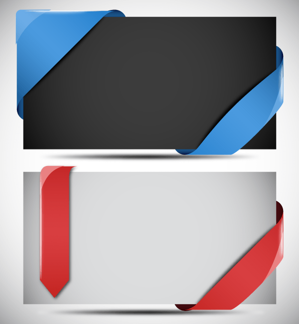 Free Vector Ribbons and Corners, free vector - 365PSD.com