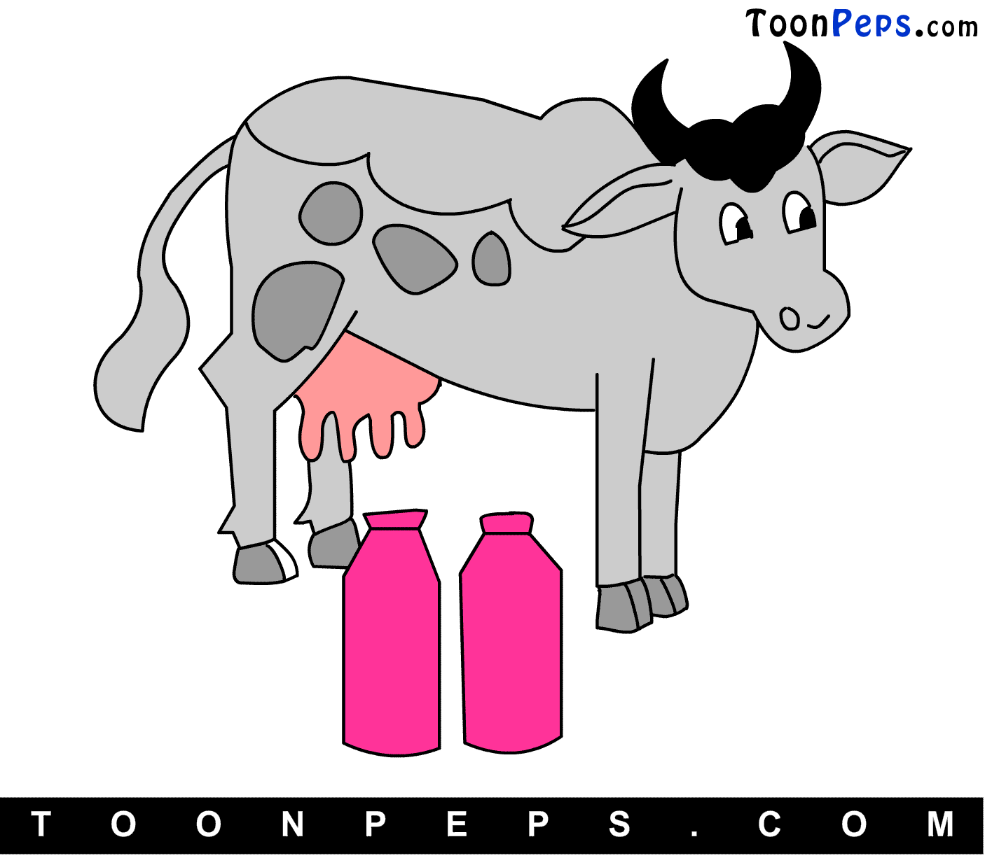 Toonpeps : How to draw Cow Milk for kids, step by step, Cow Milk ...