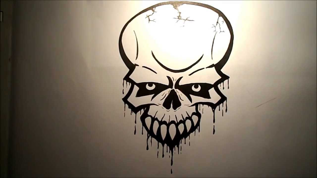 How to draw a Skull (Easy) - YouTube