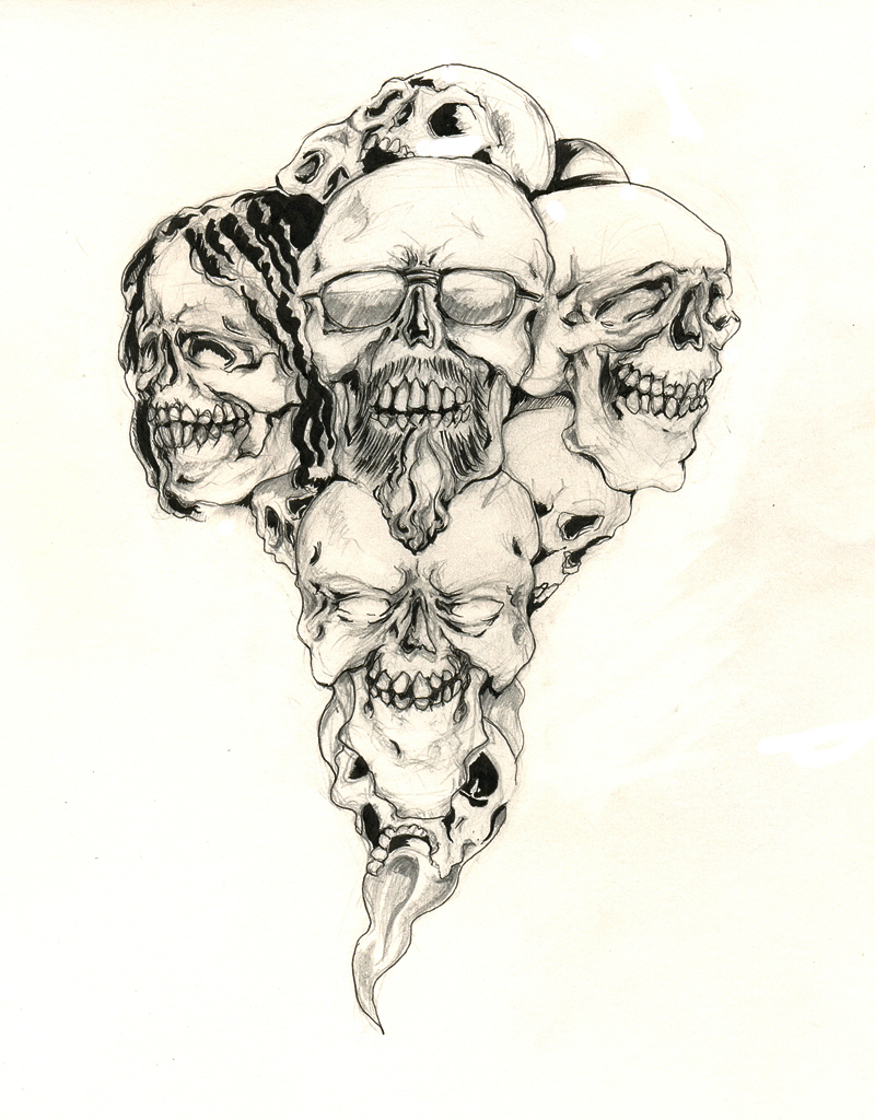 Skull With Mohawk Tattoo Designs images