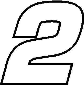 NASCAR Decals :: 2 Race Number Euromode Bold Font Decal / Sticker -