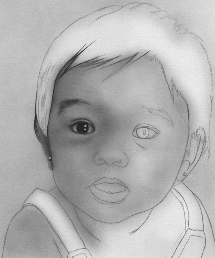 Portrait of Baby Mary Rose - Stage 3 - Graphite Pencil Drawing by ...