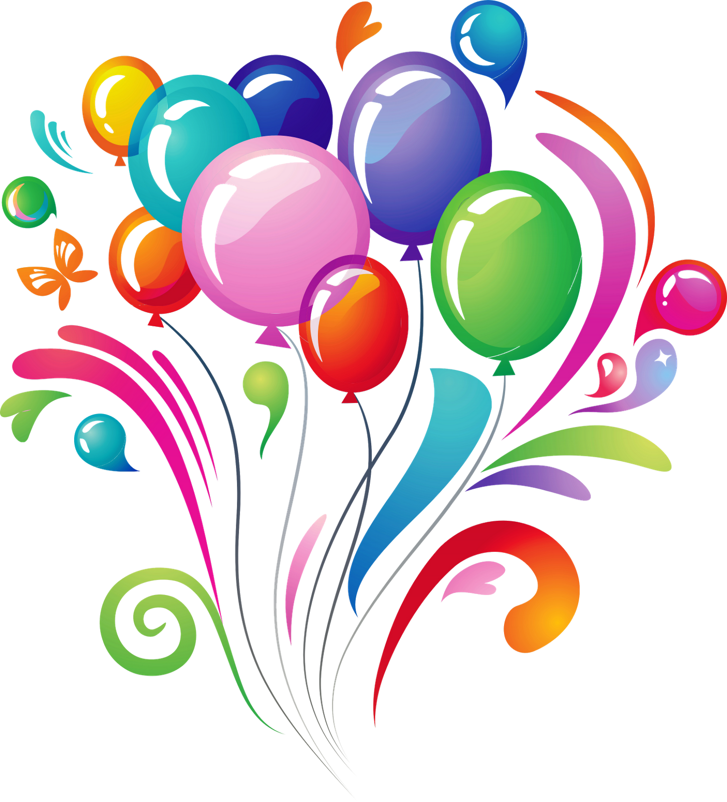 Transparent Birthday Balloons Clipart - Free Clip Art Images