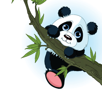 Cartoon Panda Climbing Tree | Custom Printed Blinds, Kids Blinds ...