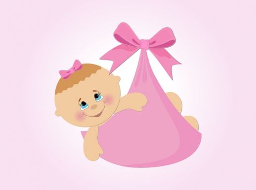Baby Girl Cartoon Vector - AI PDF - Free Graphics download