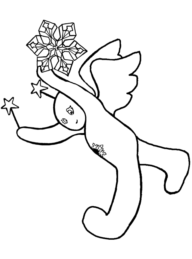 Snow Angel 14 Black and White Christmas coloring and craft pages. www.