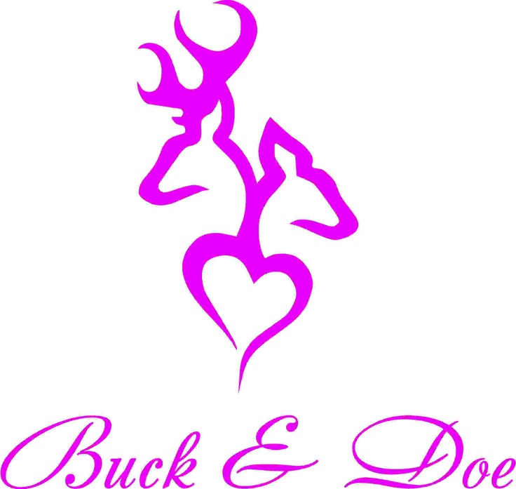 Buck -N- Doe, Deer Head Decals, Heart, Love, Free Shipping