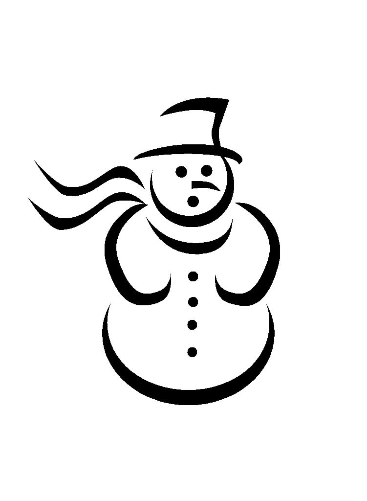 Snowman Outline Black And White Images & Pictures - Becuo
