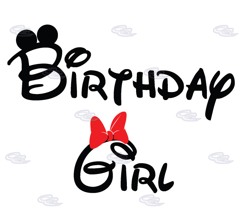 Birthday Girl With Minnie Bow | Signs, Website, Shirts, Decals, Flyers