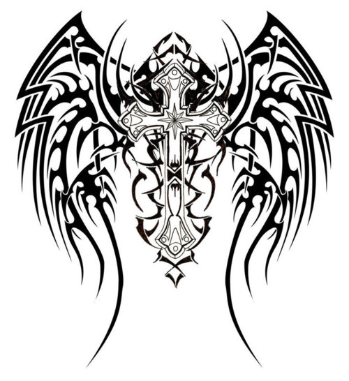Pix For > Black And White Cross Tattoo Designs