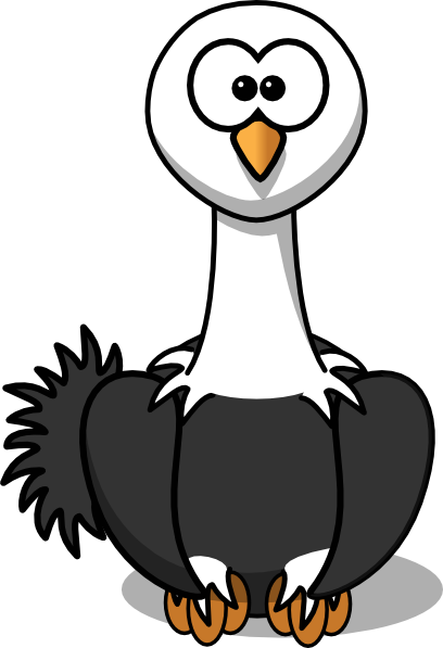 Ostrich With Black Feathers clip art - vector clip art online ...