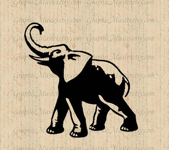 Elephant Silhouette PNG JPEG Tattoo Digital by GraphicMasters