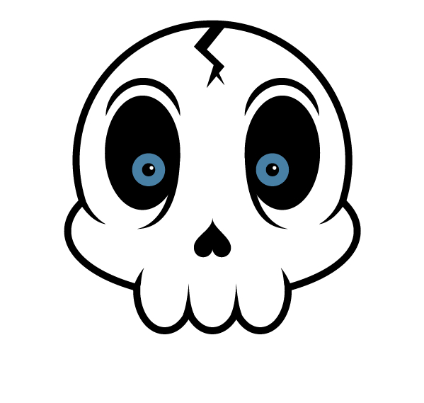 Create a Cartoon Skull Sticker in Illustrator - Vectips