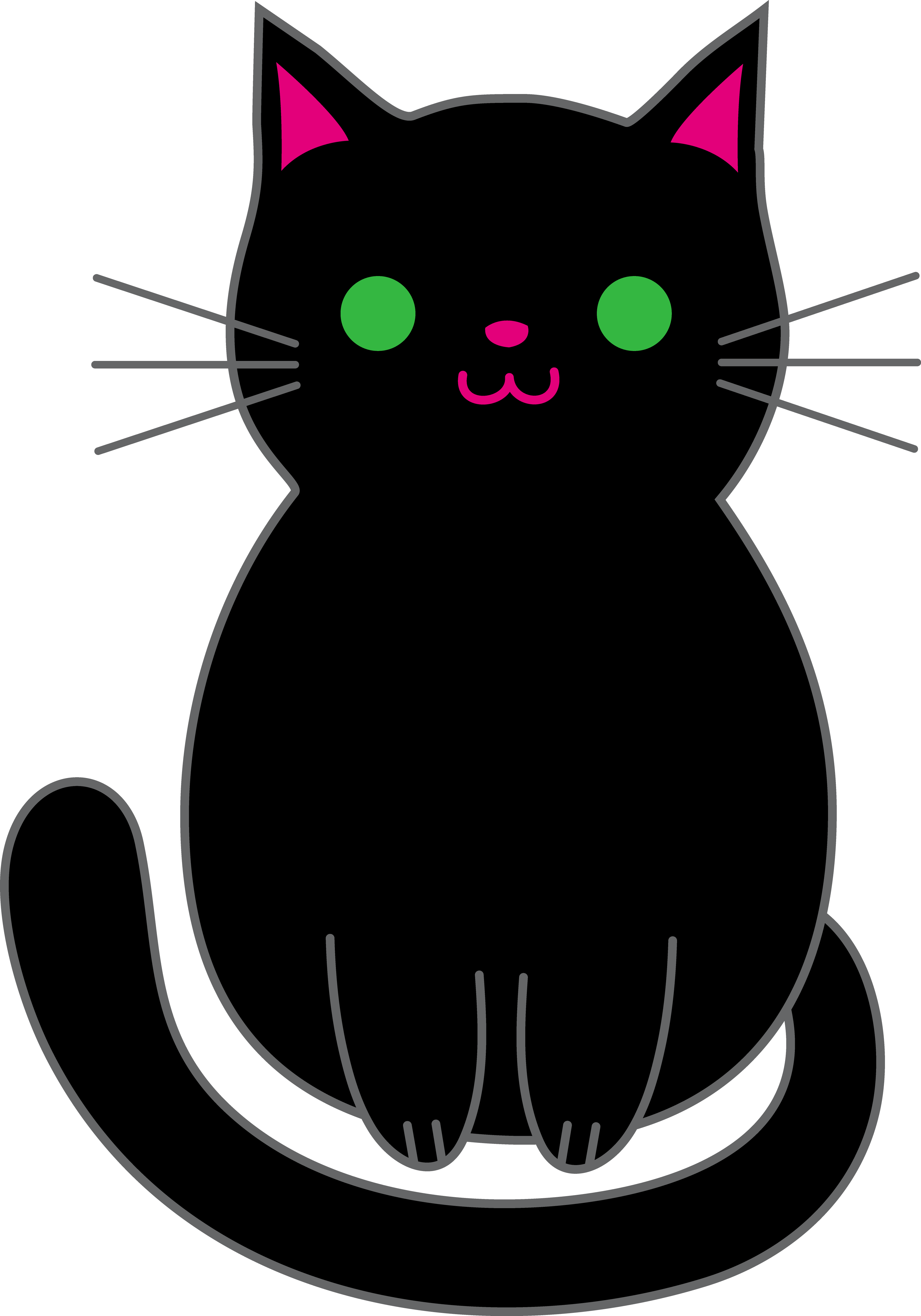 Cute Black Kitten - Free Clip Art
