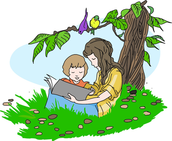 Children Reading Books Clipart and Illustration | St. Mary School ...