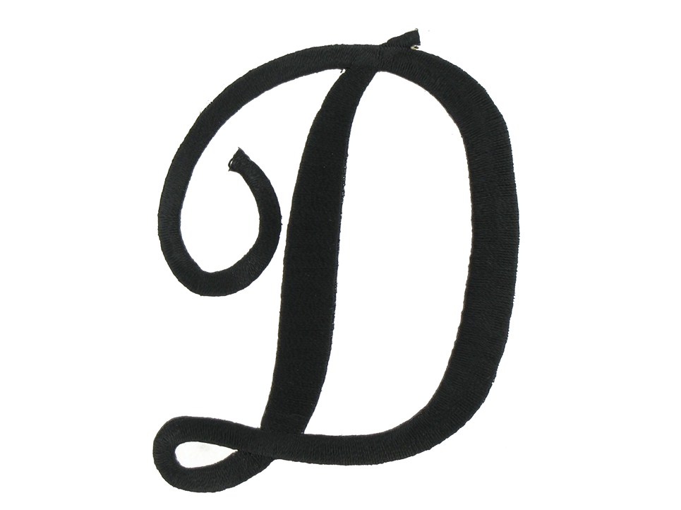 Joy 3" Black Embroidered Iron-On Script Letter - D | Shop Hobby Lobby