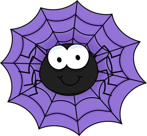 Spider in a Purple Spider Web Clip Art - Spider in a Purple Spider ...
