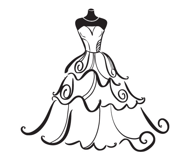 Dress wedding » Wedding dress clipart