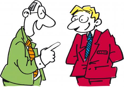 cartoon of 2 men in suits | KIOSK EUROPE