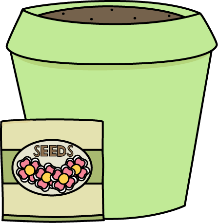 Flower Pot with Seeds Clip Art - Flower Pot with Seeds Image