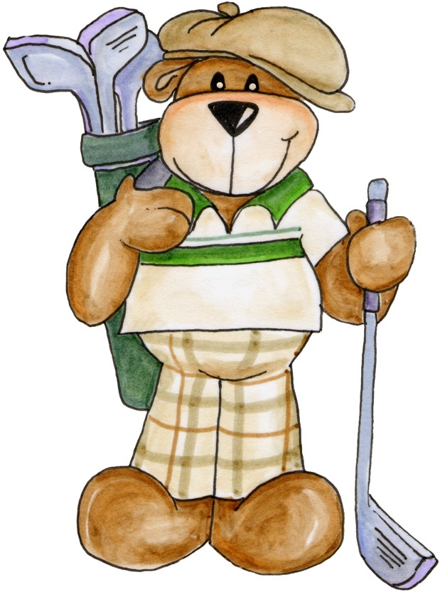 golfing bear | Animal clipart | Pinterest