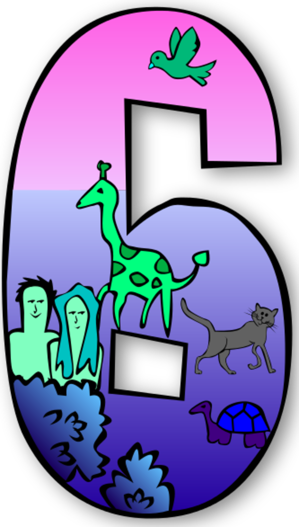 Creation Days Numbers 5 - vector Clip Art