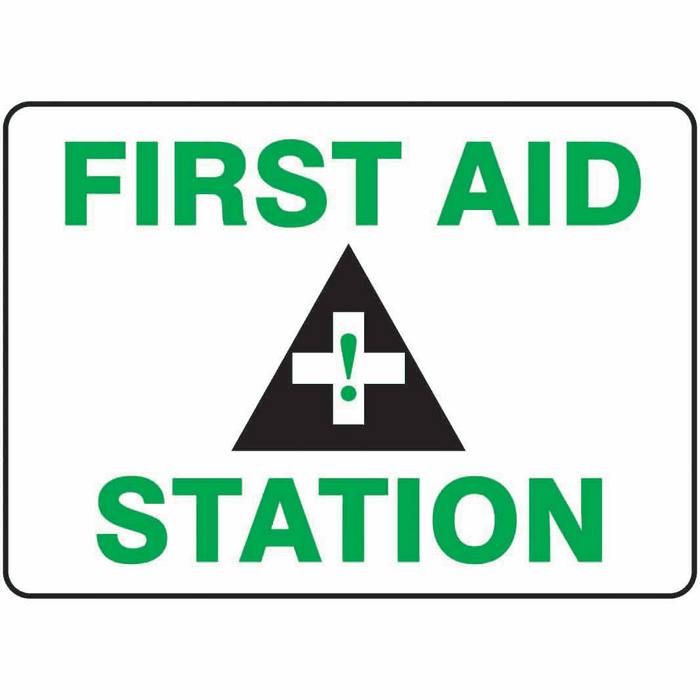 Safety Sign, First Aid Station (symbol), 7" X 10", Aluminum ...