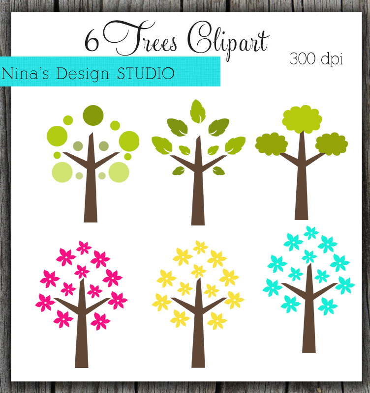 INSTANT DOWNLOAD Tree Clipart - Nina's Design STUDIO