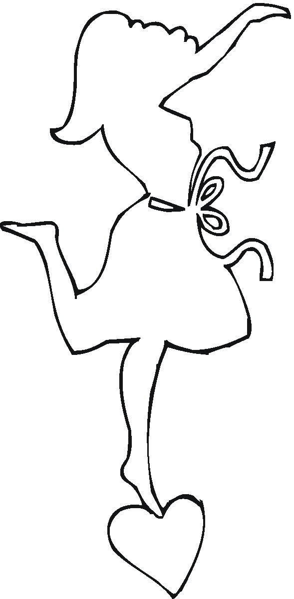 girl outline Colouring Pages