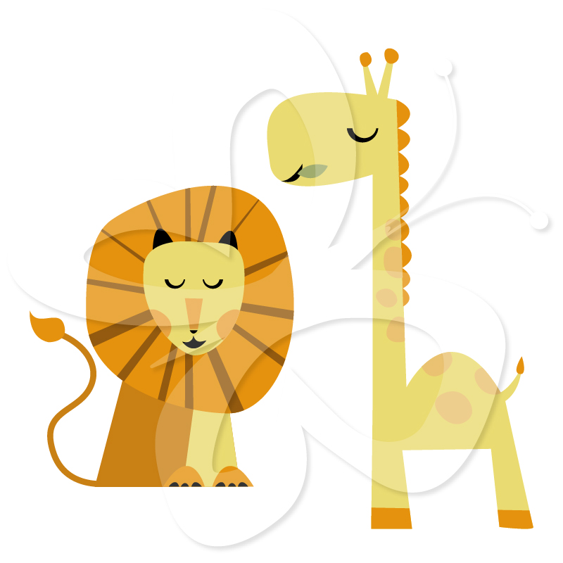 The Lion and the Giraffe - Creative Clipart Collection