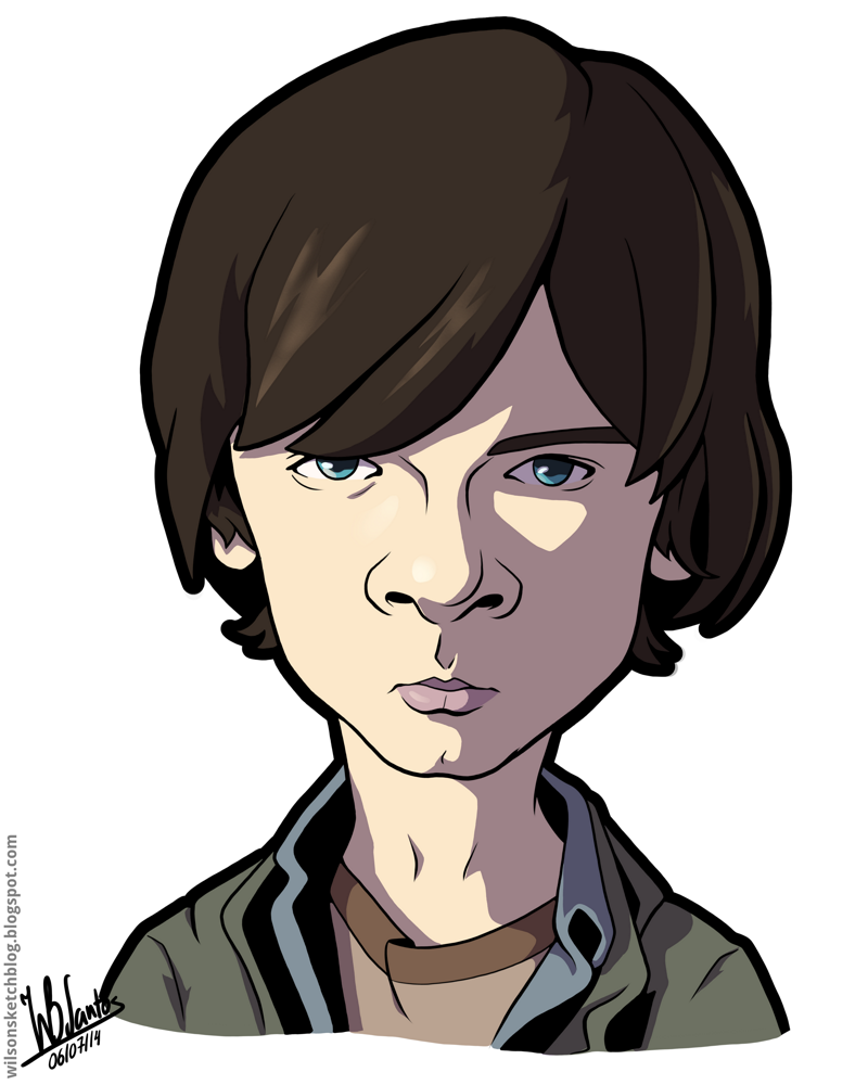 The Walking Dead - Carl (Cartoon Caricature) - Wilson's Sketch Blog