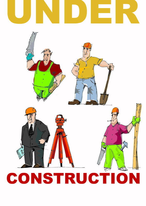 Cartoon of workers and tools vector Free Vector / 4Vector