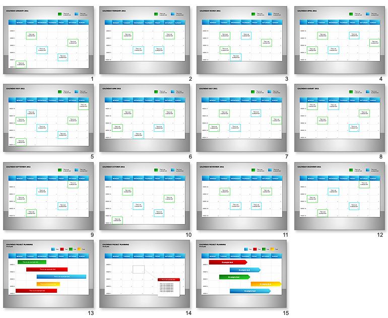 Project Calendar Blue for PowerPoint Presentations, Download Now ...