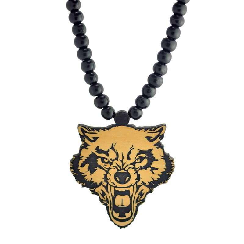 Wolf Wood Pendant - Buy Wooden Necklace | SwaggWood