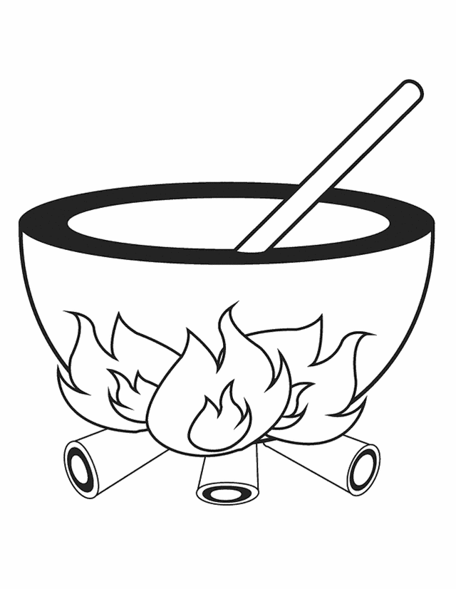 Cauldron - Free Printable Coloring Pages
