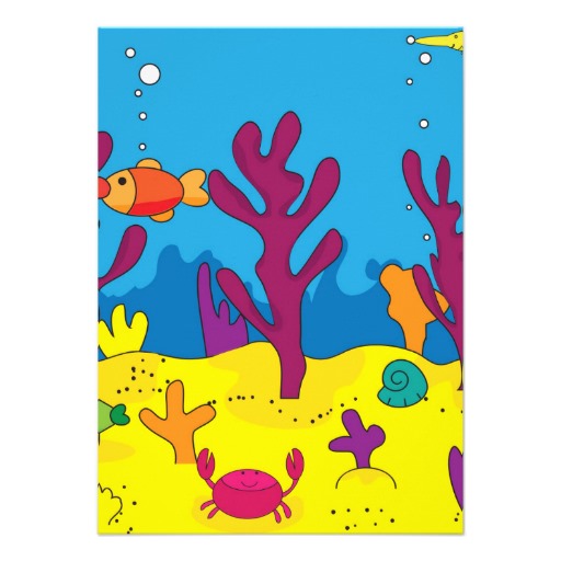 Cartoon Corals Invitations, 100 Cartoon Corals Announcements & Invites