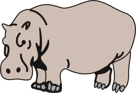 Animal's Name, Coloring Pages Hippopotamus