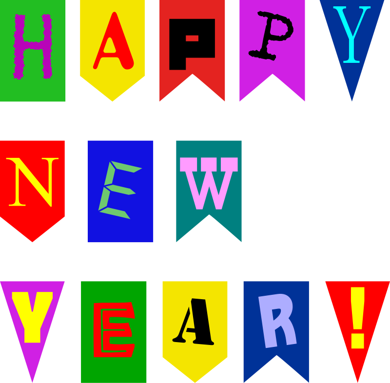 New Year Flags by Rones Free Vector / 4Vector