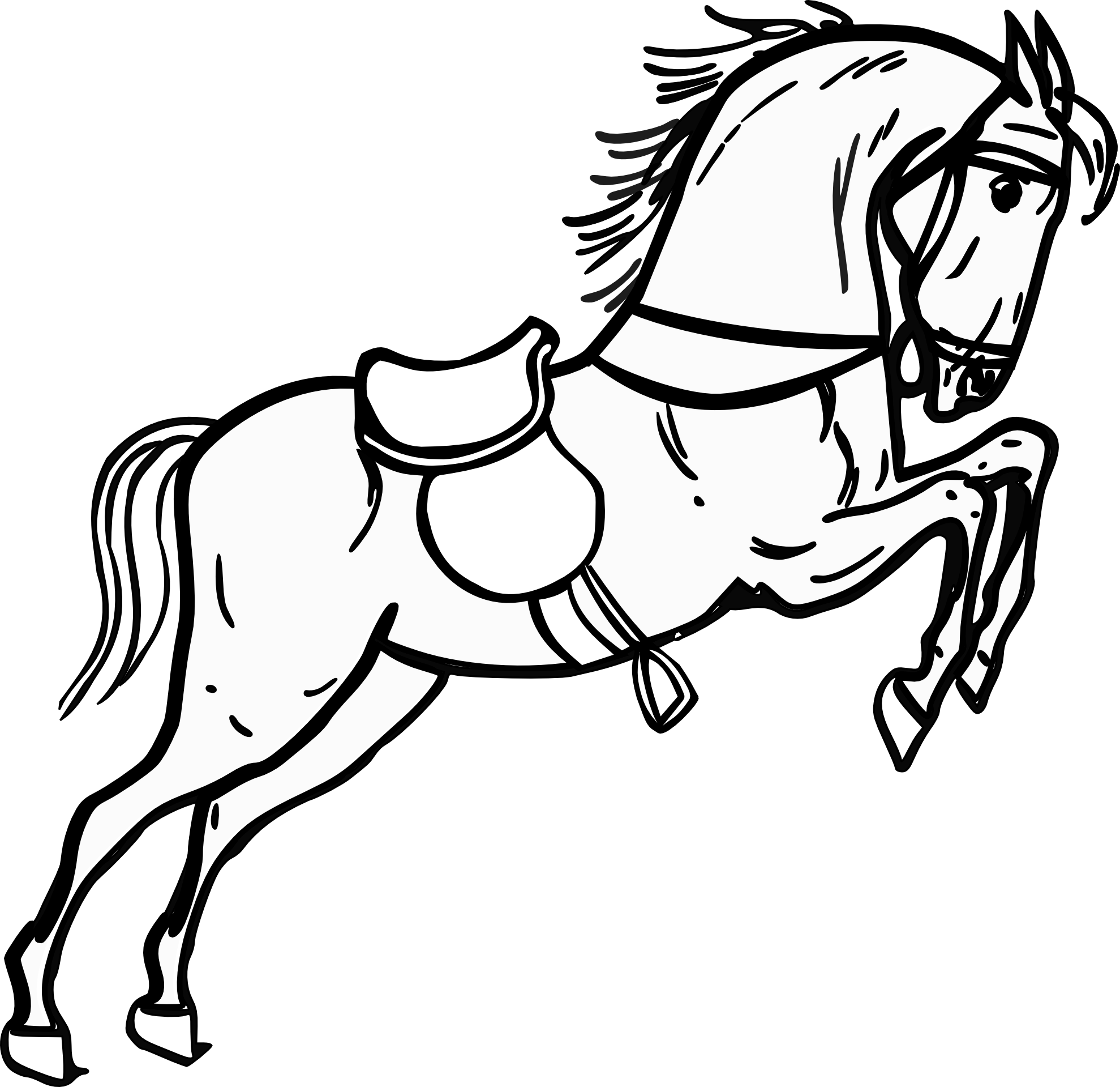 Images For > Horse Black And White Clipart Running