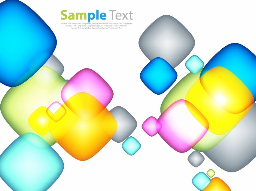 Abstract Background with Transparent Colored Square Vector Graphic ...
