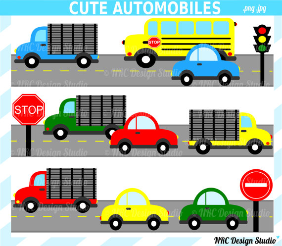 Transportation Clip Art Cute Automobiles Clip by NRCDesignStudio