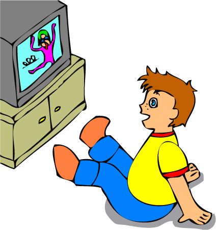 Watching TV -Clipart Pictures