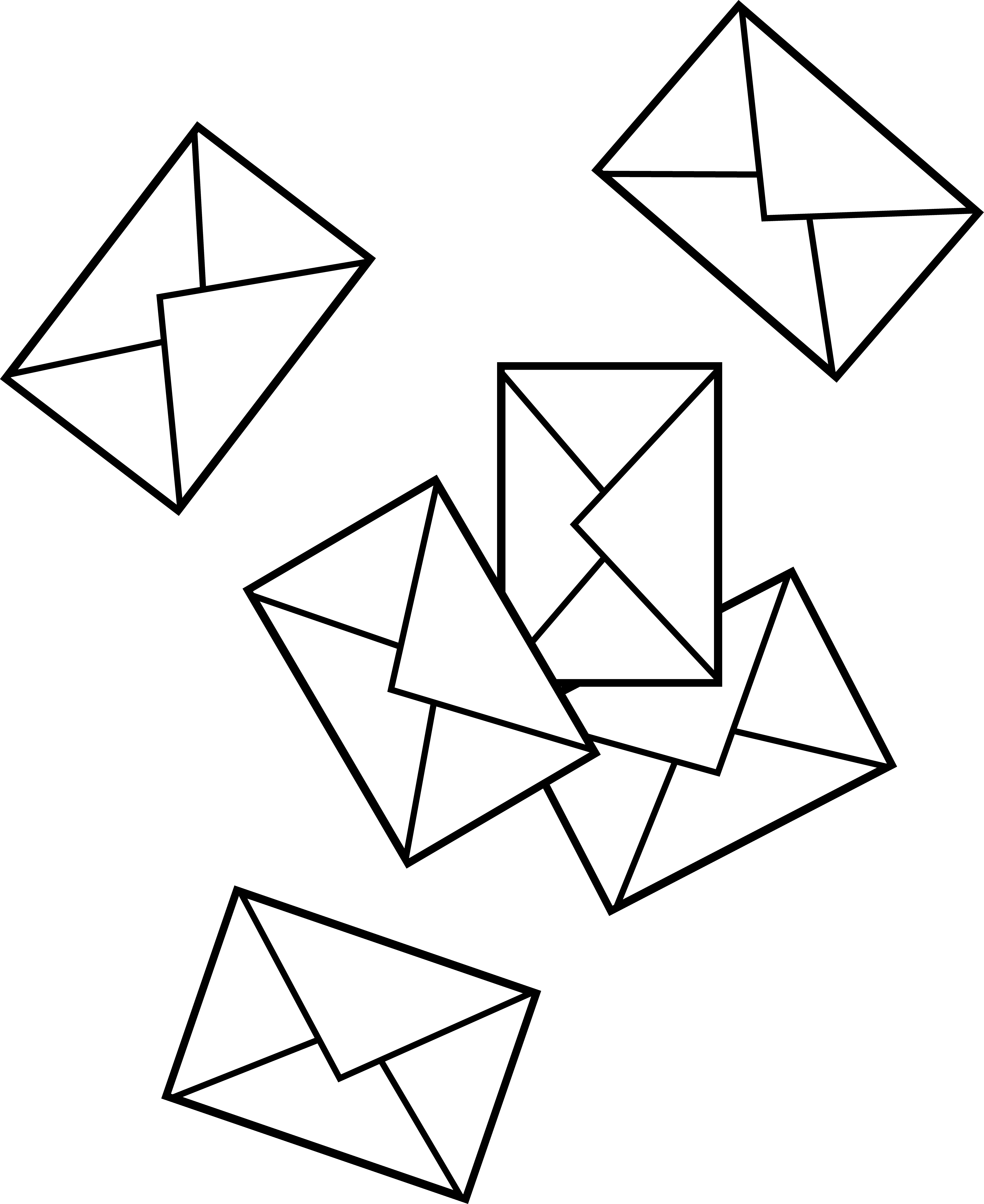 Scattered Mail Envelopes - Free Clip Art