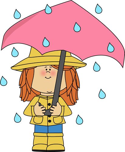 Girl under umbrella in the rain. | Weather Clip Art | Pinterest