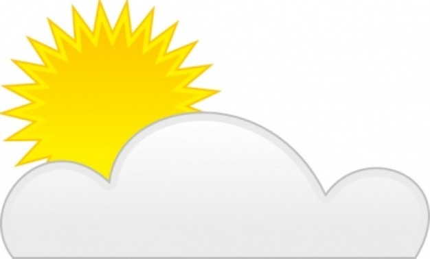 Weather cloud and sun clip art | Download free Vector - ClipArt ...