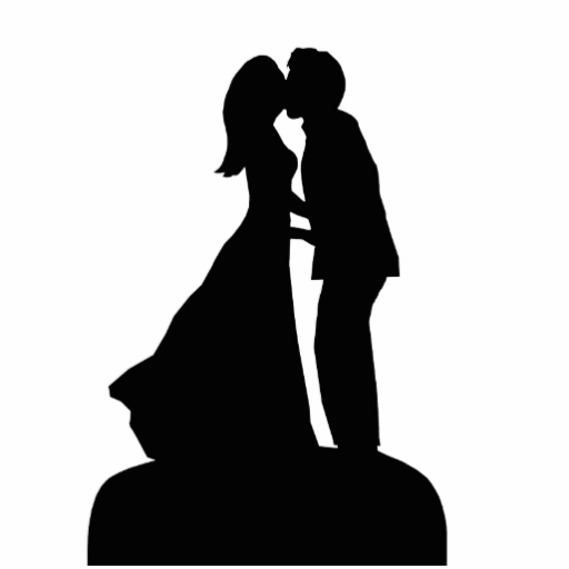 Charming Silhouette Kissing Couple Wedding Invite | Zazzle